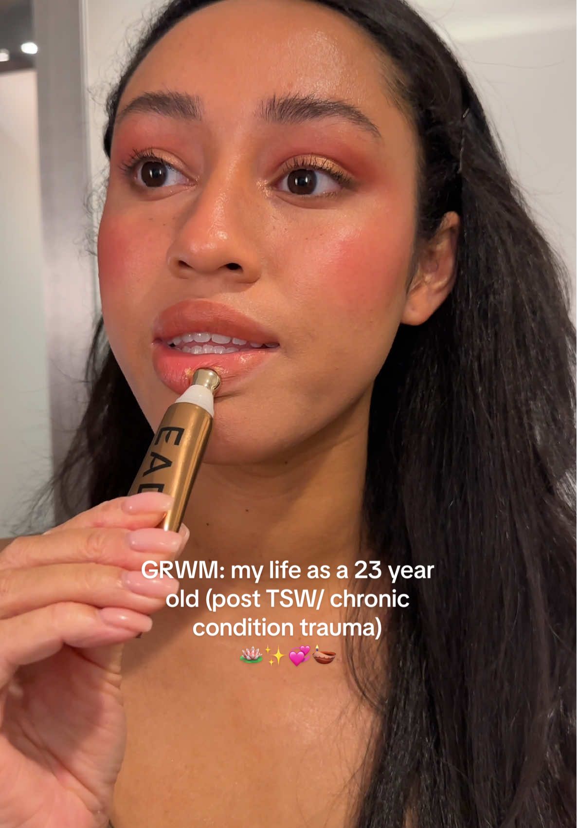 chit chat grwm for @Vidya’s event in NYC, happy Diwali lovelies❣️ brands used 💋: @EADEM @JordanSamuelSkin @Alpyn Beauty @Saie @Tower 28 Beauty @SACHEU Beauty US @Kosas @urban decay @Benefit Cosmetics @ILIA Beauty @Persona Cosmetics 