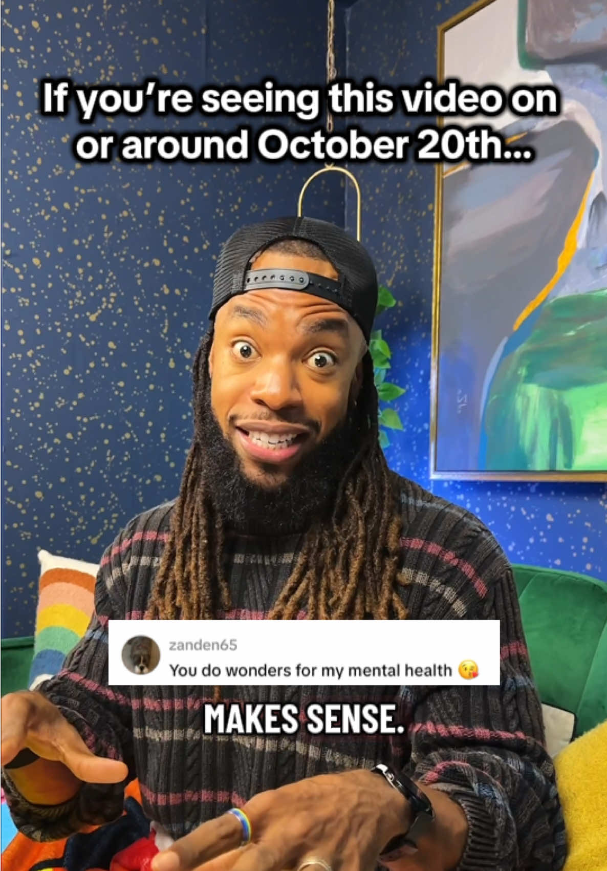 Replying to @heartsy_the_artsy Day 142 & somehow Trump’s posting habits, Kim Kardashian’s launch, and a ball of yarn all led to a moment that brought me to tears. It’s Information Overload Day, so remember to pause, breathe, keep showing your pride, & keep this a safe space. SAVE, REPOST & SHARE with someone who needs a little calm in the chaos & a lot of joy. Did you save and share yet?! 👀 Love y’all! 🥰 #Pride #fyp #foryou #lgbtq #emileandthesnacks 