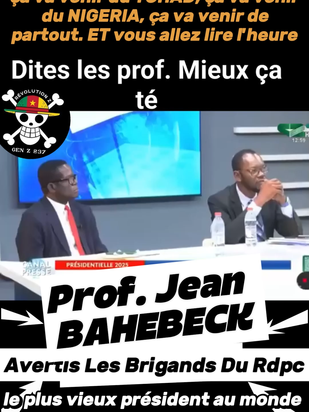 Prof. Bahebeck avertis les Brigands du RDPC #genz #genz237 #cameroun #bahebeck #foodcamerounais #rdpc
