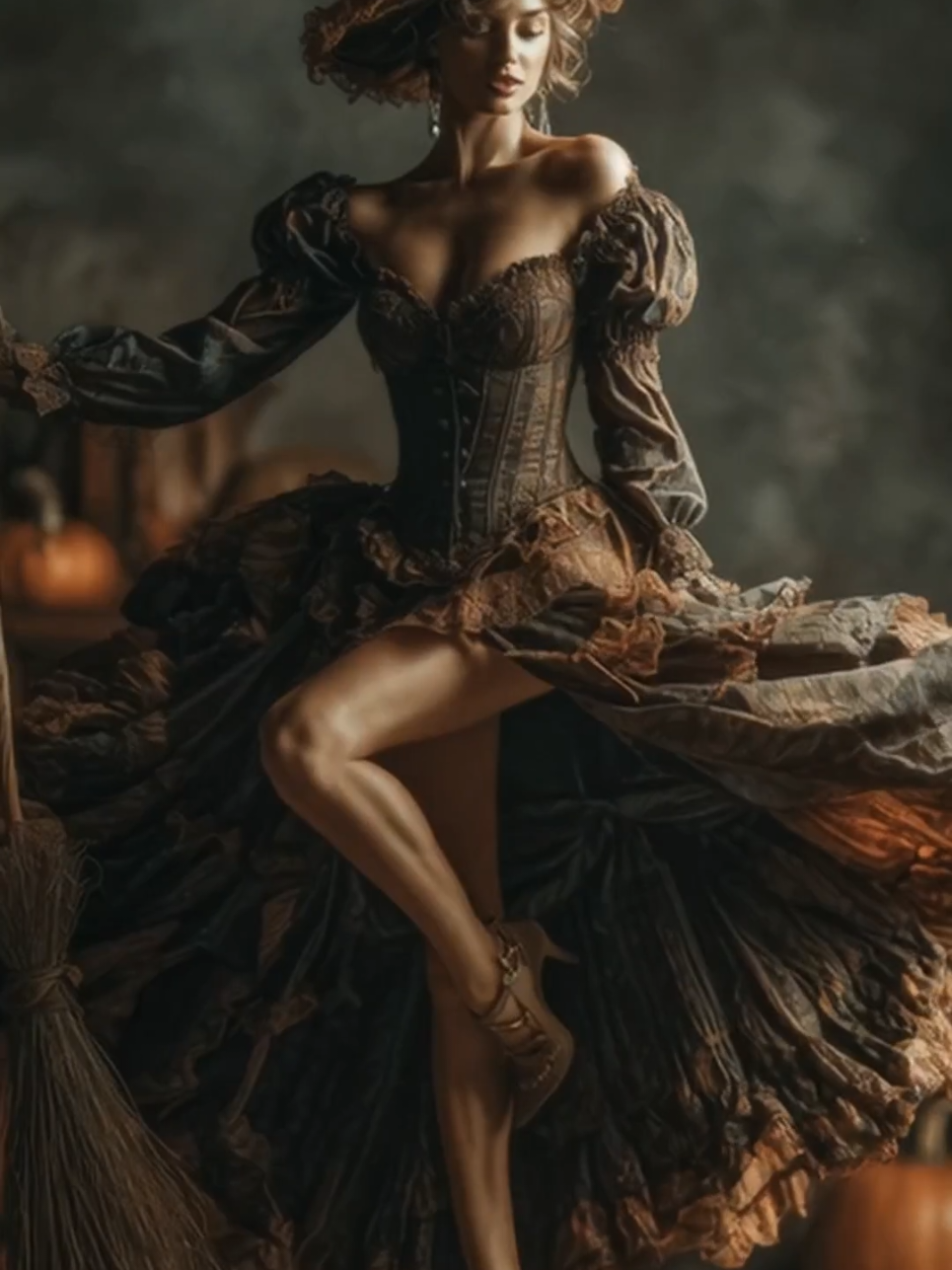 Elle esquisse un pas de Tango... Son partenaire ? Un balai ensorcelé, fidèle compagnon des nuits de Halloween 🖤 La magie peut se cacher dans la grâce d'un mouvement 💖 Musique : El Tango de Roxanne Moulin Rouge  #witch #tango #fantasy #animation #julianumeric 