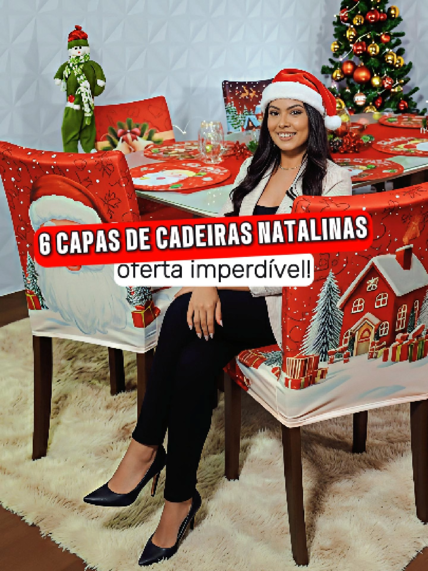 CAPAS DE CADEIRA DE NATAL SALA DE JANTAR #capasdecadeira #sala #natalina #NATAL