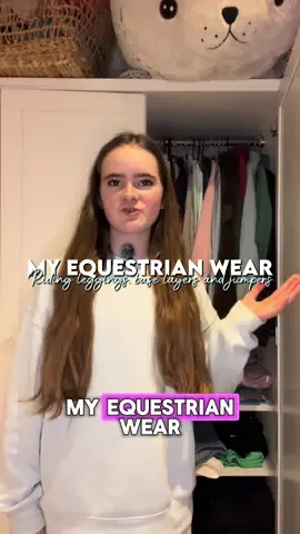 My equestrian wear - ally my jumpers, base layers and riding leggings I use to ride in!!🫶🏼🩵⭐️ @CT Equine Collection @LeMieux Products @Harlow White @BlackHeartEquestrian @Erin Williams I also have a pair of @MPL Equestrian leggings I forgot to show! #horserider #equestrian #horseridingclothes #equetsrianwear #equestrianoutfits 