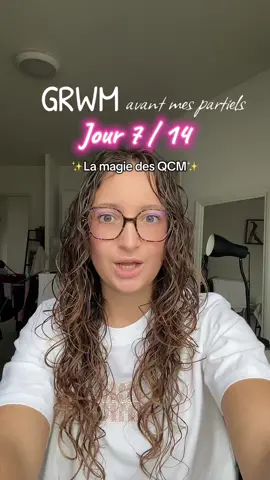 J7 - GRWM avant mes partiels🧚🏻‍♀️ Alors vous aussi vous avez la magie des qcm?📚 #qcm #etudiant #grwm #makeup #partiel 