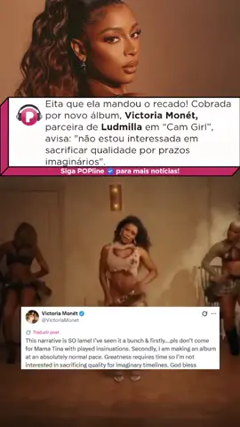 Após receber críticas nas redes sociais por supostamente demorar para lançar seu novo álbum, Victoria Monét respondeu com elegância. A cantora afirmou que está levando o tempo necessário para entregar algo de qualidade: “Estou produzindo no meu próprio ritmo. A grandeza leva tempo, e não pretendo abrir mão da qualidade por causa de prazos inventados.”