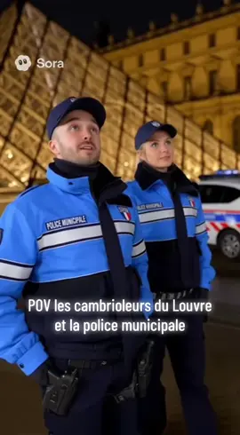 Les cambrioleurs du Louvre ont bien payé leurs parcmètre. #Louvre #humour #Paris #FYP #viral 