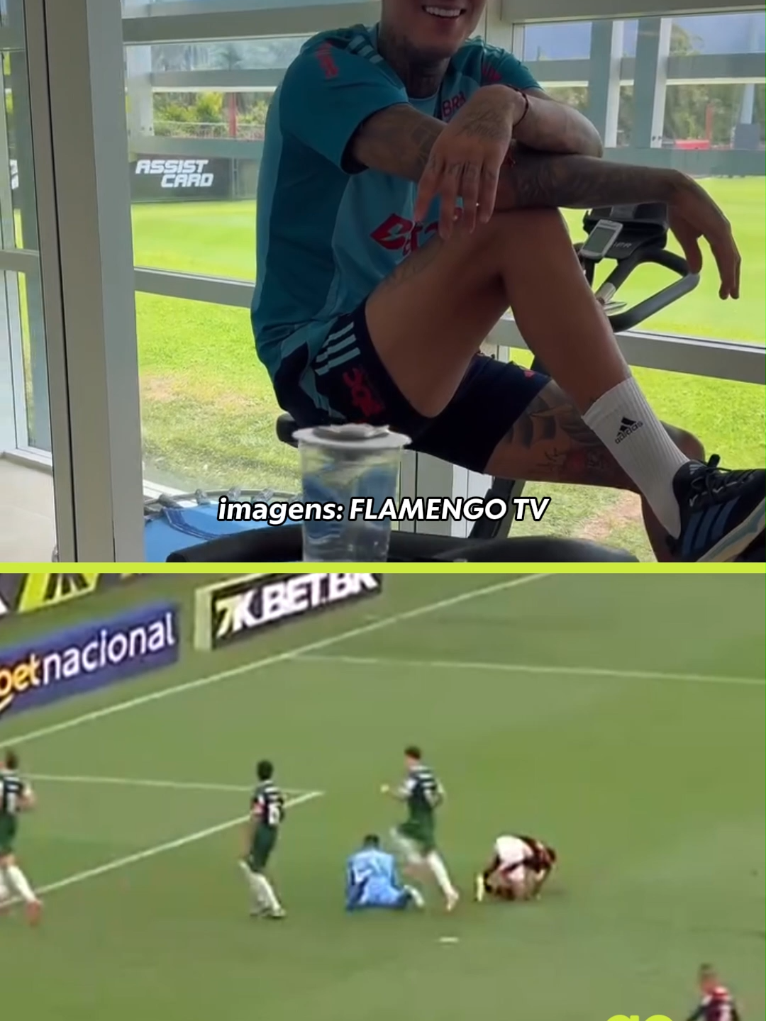 E ESSA RESENHA???? 😂😂😂 O Pulgar disse que foi o Jorginho, e o Jorginho disse que foi o Pulgar. #BrasileiraoNaGETV #flamengo #palmeiras #getv