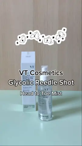 Head-to-toe Glycolic Acid Reedle shot mist 💦🧴 by @VTcosmetics_official  💆‍♀️➡️🦶 This product is an all-in-one, to apply on any trouble area on your body, be it with blemishes & acne, dead skin, or hyperpigmentation  🔃 And it comes with a 360° spray!! Super convenient to apply anywhere on the body, even holding it upside down 🧴💦The mist form also makes it easier to apply on large areas, or hard to reach (such as your back), and also allows to control how much you apply #glycolicacid #glycolicacidspray #vtcosmetics #vtglycolicacid #kbeauty [gifted] opinion is my own @VT COSMETICS Influencers 