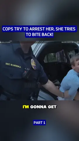 Cops Try to Arrest Her, She Tries to Bite Back! #bodycam #cops #police #foryou 