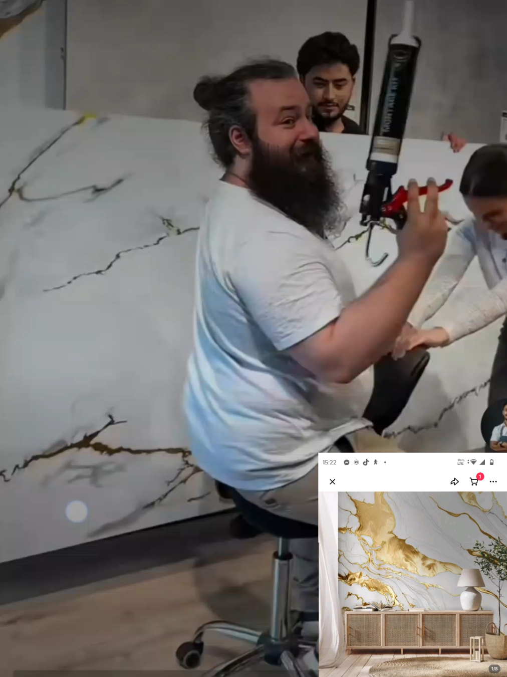 ADESIVO DE PAREDE REVESTIMENTO MARMORIZADO #marmore #revestimento #adesivo #design 