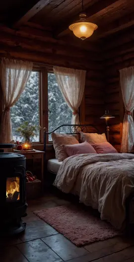 Its moment to relax! 😌❄️🥱 This little log winter cabin is your place of peace! A cozy and beautiful cabin for a winter days, the blizzard sound listening outside and the soft crackling fireplace sound inside and the atmosphere is warm and very tranquil 🥰 If you love log cabin, fireplace ambience and snowstorm, follow us for more relaxing videos 😌❄️ Go to link on profile for enjoy long video on my YouTube channel 📹🎧  #logcabin #wintervibes #snowstorm #snow #relaxingvideos 