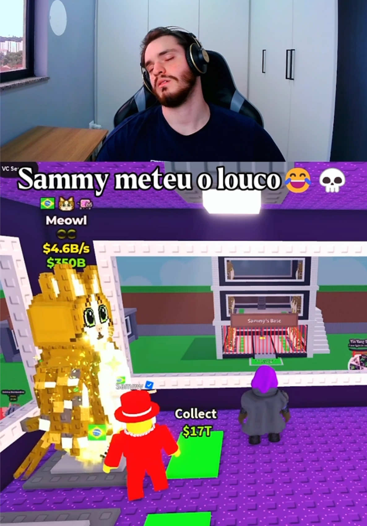 Sammy meteu o louco 😂💀 #roblox #stealabrainrot 