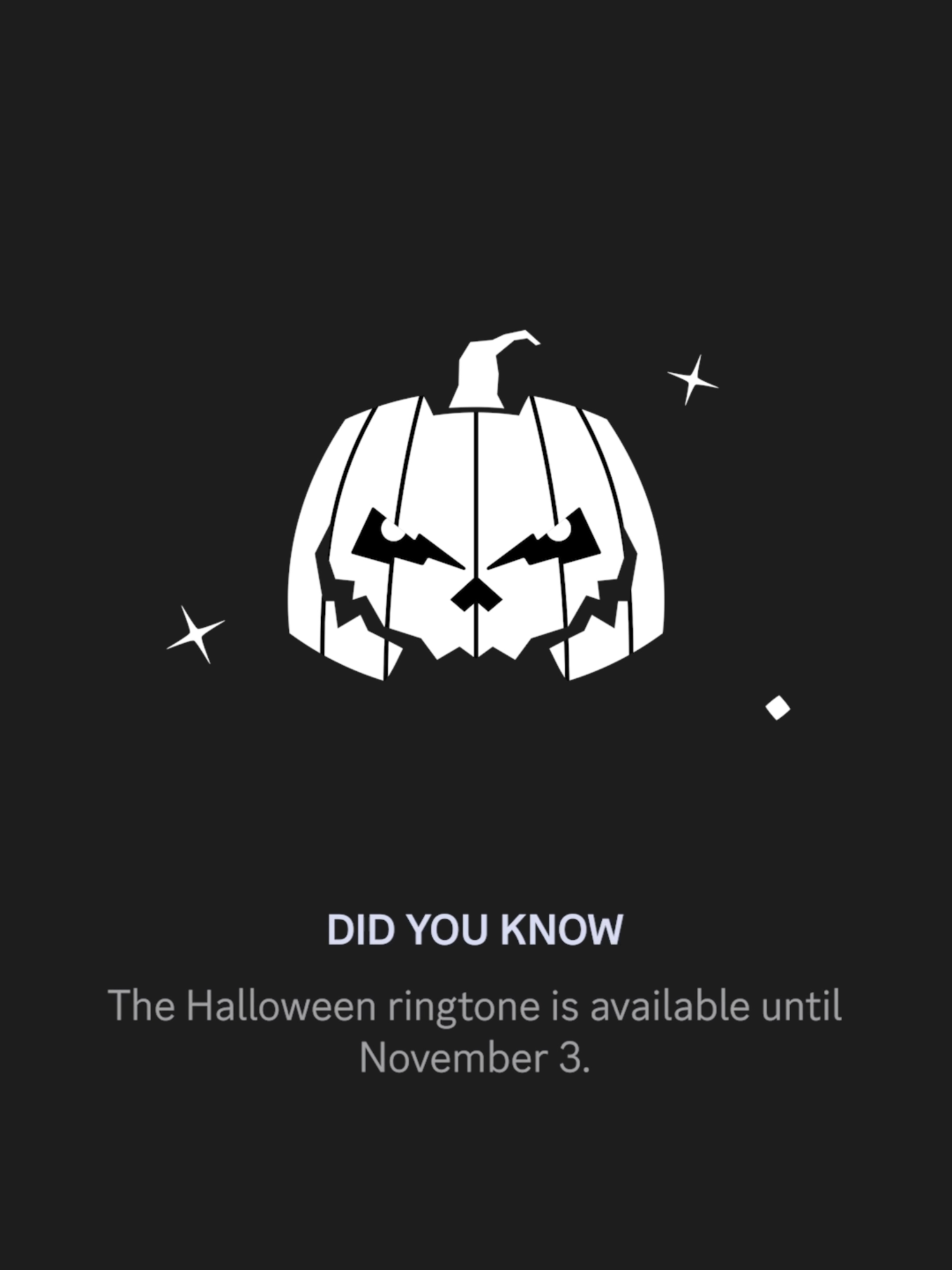 something's ringing from the pumpkin patch  🎃 refresh your client to hear it. link in bio for more info