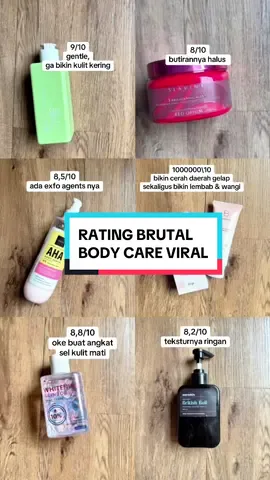 rating bodycare terviral bulan iniii 👀  kalian udah coba yg manaa?   #bodycare #brightening #produkviral #cerah #bodycareviral 