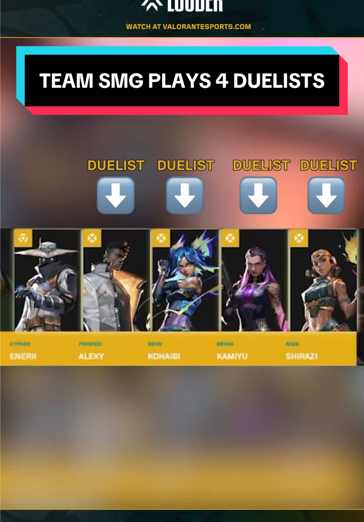 Thinking about that time when Team SMG accidentally played 4 duelists and dominated 😂 #Valorant #GameChangers #VCT #VALORANTFunny #VALORANTEsports