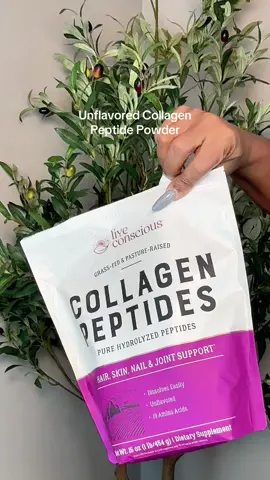 I’ve been taking collagen to help improve my hair, skin, nails and joints. This one from @Live Conscious is unflavored and dissolves easily. #collagen #collagenpeptide #unflavoredcollagen #tiktokshopcreatorpicks #fallfestival 