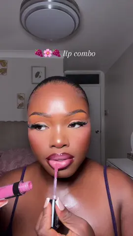 Doing my lips are definitely my favourite part of glam #pinklipgloss #blackgirllipcombo #blackgirlmakeup 
