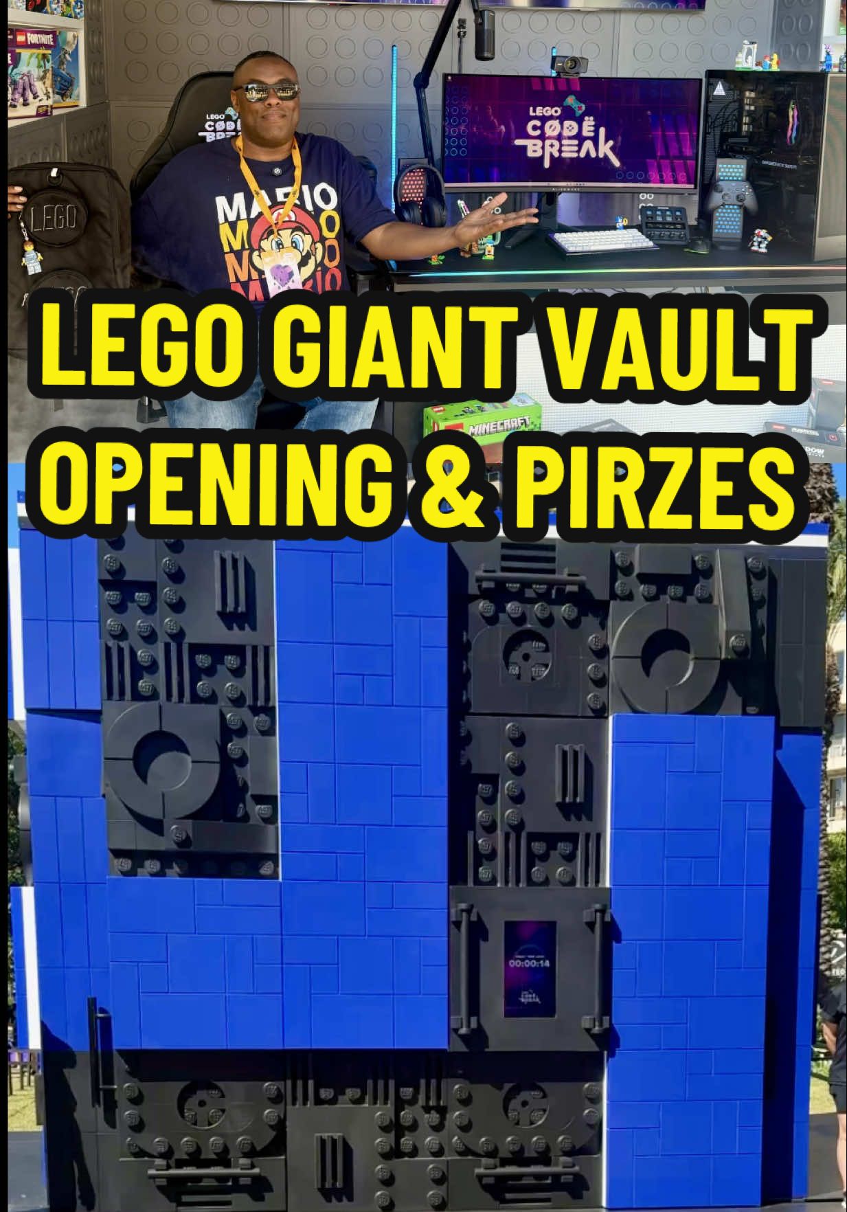 LEGO Giant Vault Opening & Prizes Inside. @LEGO lego.com/codebreak to enter to win. NOT sponsored, just supporting friend @JustJesss and signal boosting so one of you hopefully wins! #lego #GamingSetup #sandiego #sonic #legotiktok 