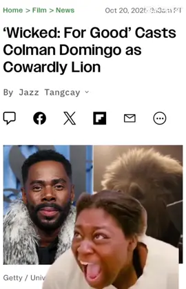 Colman Domingo as the Cowardly Lion! YES! 🦁💚 #wicked #colmandomingo #wickedforgood #variety 
