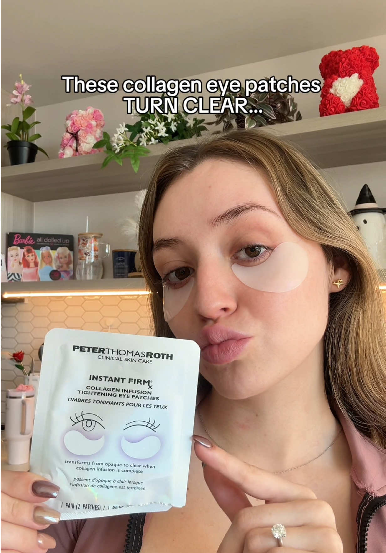 These NEW collagen eye patches literally saved my tired under eyes 😭 instant lift, no lie!!! #peterthomasroth #peterthomasrothinstantfirmeye #antiagingskin #eyepatches #undereyebrightener 