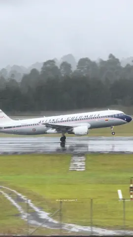 Retro livery de @avianca aterrizando bajo el diluvio 🌧️ 📋 N284AV ✈️ A320-214 🗓️ 08/10/2025 📸 iPhone 12 Pro Max 📲 📍 Aeropuerto Intl. José Maria Cordova, Rionegro, Antioquia 🇨🇴 . . #aviation #airbus #airbusa320 #avianca #tiktok 