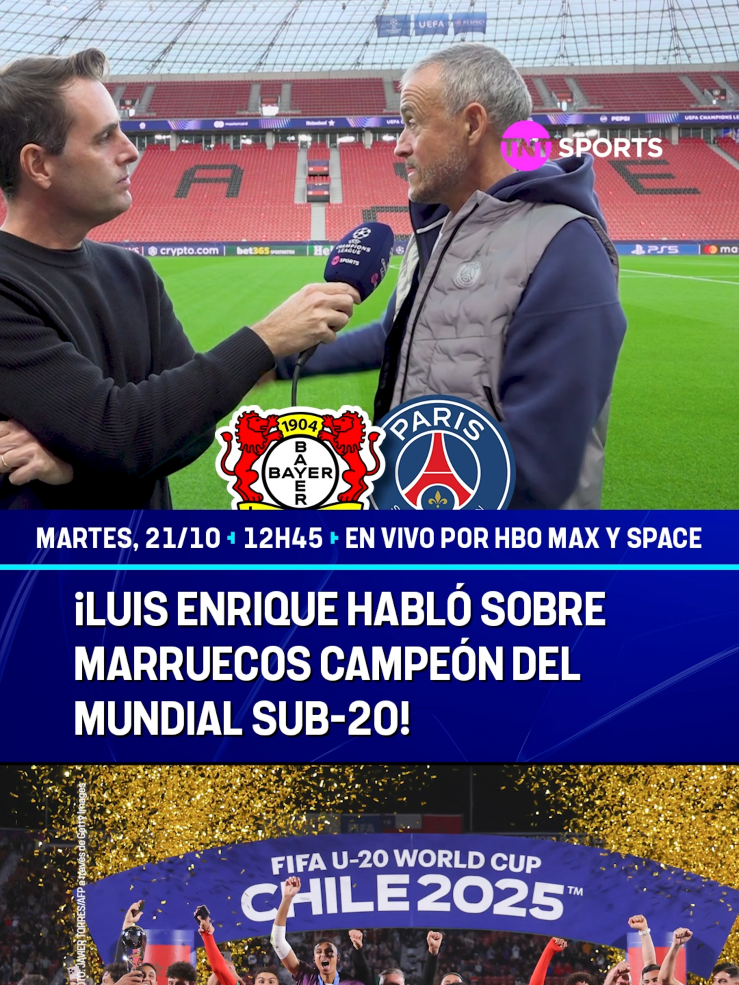 ¡#Marruecos Campeón del Mundo Sub-20 y no pasó desapercibido para #LuisEnrique! 🇲🇦🏆 ¿Estás de acuerdo con el DT del #PSG? 👀 ¡Así se lo dijo a @emilianoraggi1! 🗣️ #TikTokDeportes #BenditaChampions #TNTSportsEnHBOMax