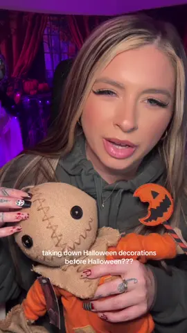 taking down Halloween decorations before Halloween?? I hope Sam gets you #halloween #trickrtreatmovie #trickortreat #horrortok #horrormovies 