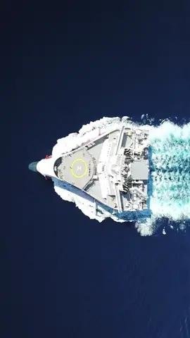 This vessel has an unusual triangular shape and is designed for seismic exploration. It is a specialized vessel used for marine geological surveys to map underground structures. It tows a series of seismic streamer cables containing sensors (hydrophones) for recording seismic data. #seismic #engineering #ship #research #offshore 