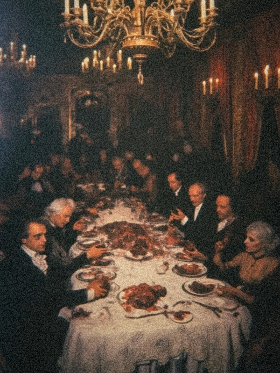 CENA DE ALTA ALCURNIA, CUAL SERA LA PROCEDENCIA DE ESA CARBNE QUE COMEN CON LAS MANOS? #suspenso #victoriano #HORROR #miedo ##REVELACION #cena #PODER