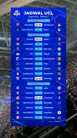 UCL is BACK!  match day 3🔥🤩 #jadwalbola #beritabola #infobola #4u #4upage 