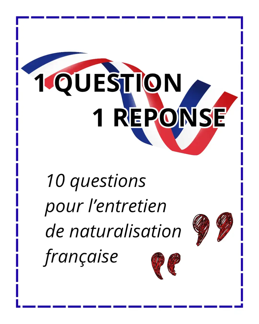 🇫🇷 1 Question – 1 Réponse: spécial naturalisation française 🇫🇷 Tu prépares ton entretien de naturalisation ou tu veux simplement tester ta culture générale sur la France? Voici une mini-série où je te pose 10 questions incontournables posées en préfecture. Ce format « 1 question – 1 réponse » te permettra de réviser à ton rythme, tout en retenant les points essentiels : ✨️ Histoire de France ✨️ Valeurs de la République ✨️ Géographie française N'hésite pas à partager tes réponses en commentaire, ça aide énormément d'autres candidats qui passent aussi leur entretien 📗 Pour aller plus loin, retrouve mon guide complet « Ma France, Tu l'Aimes et Tu l'Admire(s) 170 questions incontournables » pour réussir ton entretien de naturalisation. ➡️ Lien dans la bio ou sur : beacons.ai/hexanote #naturalisations #nationalitéfrançaise #entretien #questionreponse #hexanote 