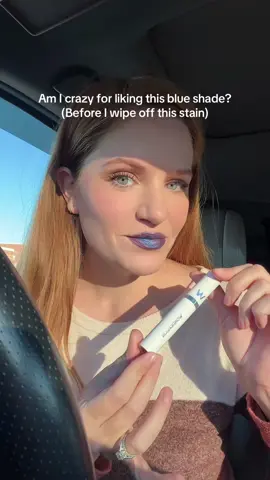 💙💄 (Wearing Wonderskin stain in shade charming) #lipstain #bluemakeup #redheadmakeup 