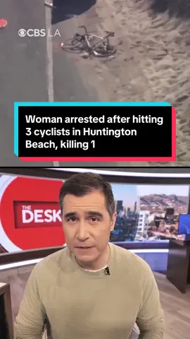 A woman was arrested on Monday morning after hitting three cyclists with an SUV in Huntington Beach, killing one and leaving the others severely injured, police said. The crash was reported at 6:47 a.m. near the intersection of Pacific Coast Highway and Newland Street, where Huntington Beach Police Department. officers found three cyclists lying in the roadway. The involved driver, later identified as Amber Calderon, 43, of Long Beach, was arrested on suspicion of DUI felony hit-and-run, gross vehicular manslaughter and possession of narcotics.