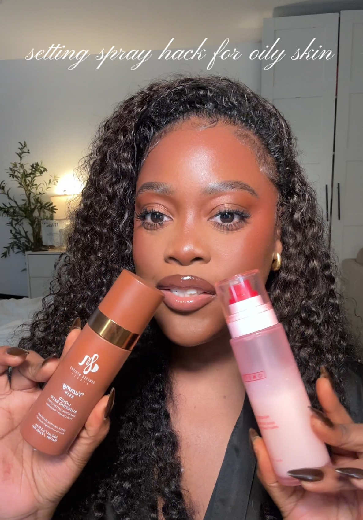I got a few questions on how I use my 2 favorite setting sprays as an oily girl, so I thought I would share ✨🤎 @DanessaMyricksBeauty @ONE SIZE BEAUTY  #settingspray #danessamyricks #oilyskin #oilyskinmakeup 