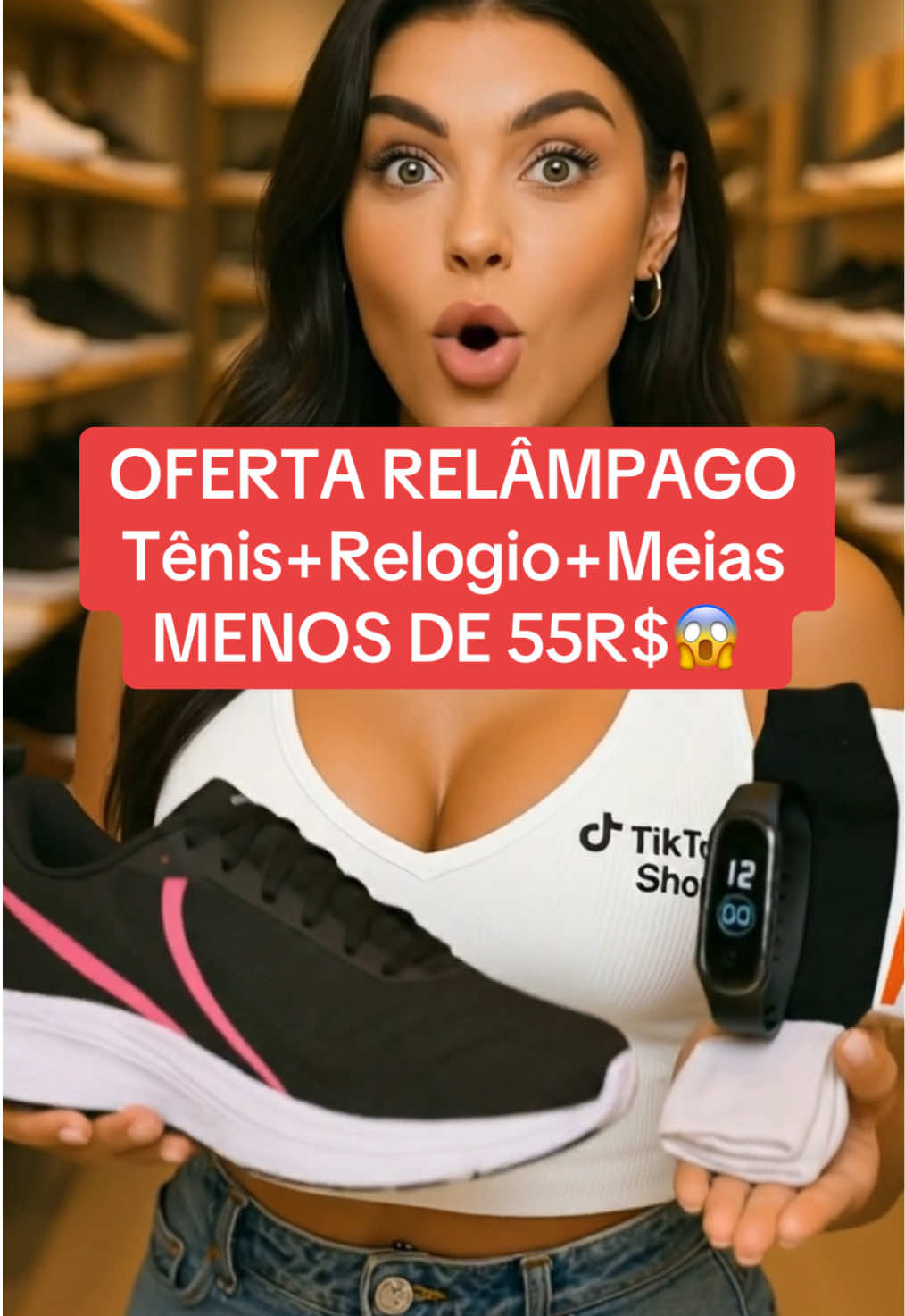 Tênis+Relogio+Meias #tenis #relogio #meias #moda #tiktokshop 