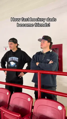 How fast hockey dads become friends! 😂🏒 #hockey #hockeydad #hockeyplayer #hockeybenders 
