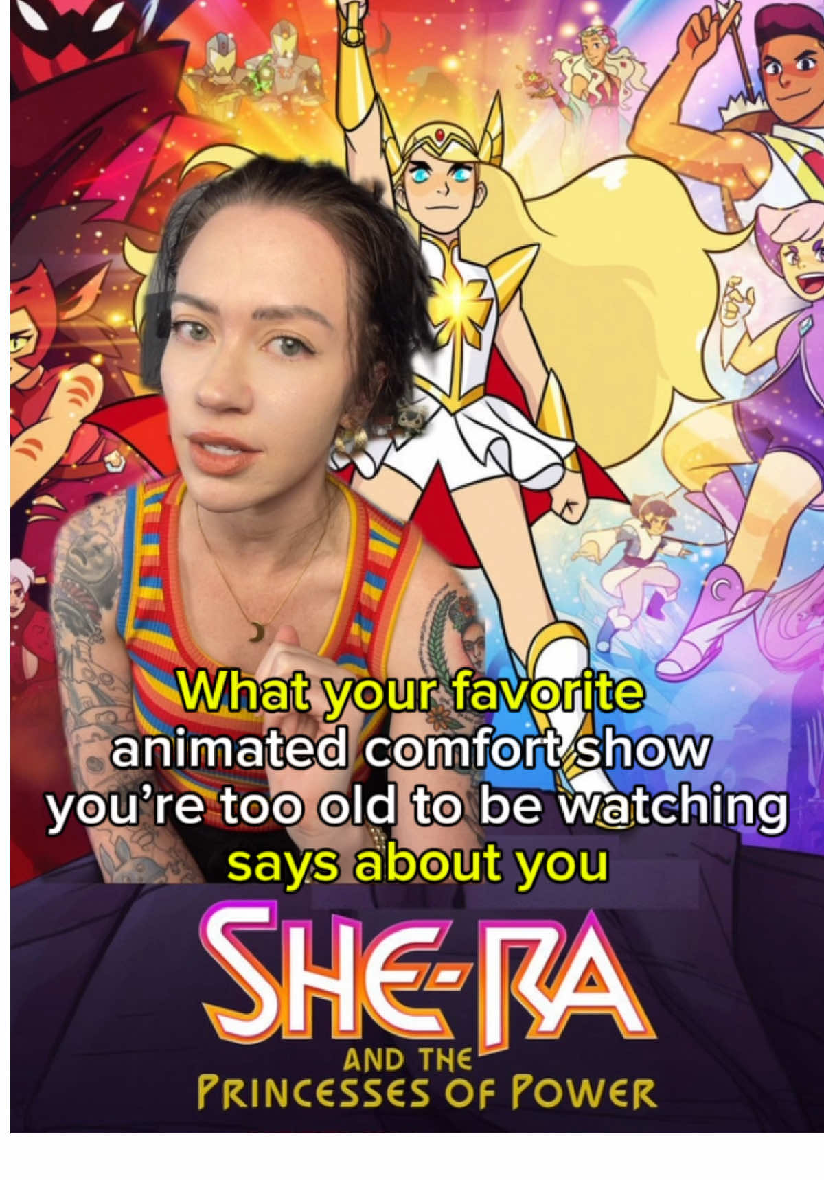 I’m not saying you’re 🏳️‍🌈 if you watched these shows I’m just saying sometimes a Venn diagram can look like a circle. Your chaotic bi (or pan or whatever we’re calling being thirsty for literally everyone) auntie says so.  Anyway these are jokes about what your favorite animated kids comfort show you’re too old to be watching says about you FEATURING:  🦉 The Owl House 💎 Steven Universe ⚔️ She-Ra Princess of Power 🦋 Star Vs The Forces of Evil #whatyourfavoritesaysaboutyou #tvshows #nostalgia #animation #cartoon  