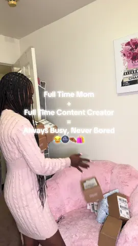 Mom Life + Content Creator Life is no joke 😂😂🛍️🌚 I can never say “im bored” again #tiktokshopaffiliate #momcontent #blackgirlcontentcreator 