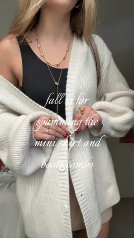 my go to outfit formula for fall  #outfitinspo #autumnoutfits #miniskirt #fyp #boots 