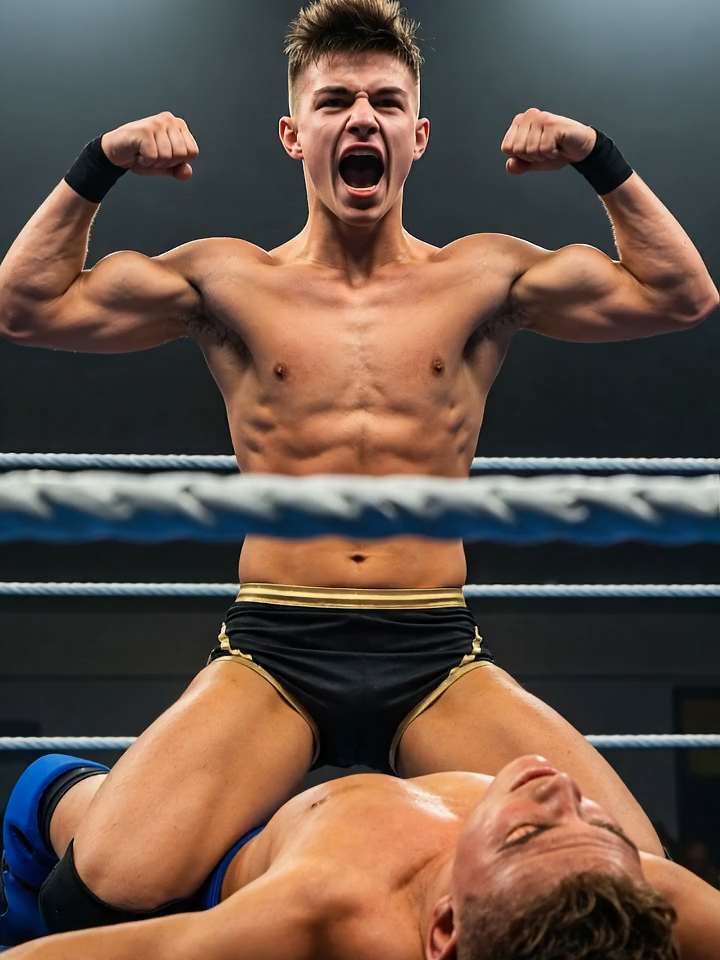 young pro wrestler flexing over his defeated opponent#aimuscle #muscleboy #teenbicep #bicepflex #teenmuscle #biceppeak #bigbicep #GymTok #teenbodybuilder #gayteenboys #gaytiktok #bodybuilders #beautifulboy #blondboys #bicep #gay #blowthisupforme #muscleworship
