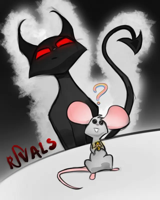 InkTober day 20 ✅ #inktober #inktober2025 #cat #mouse #digitalart 