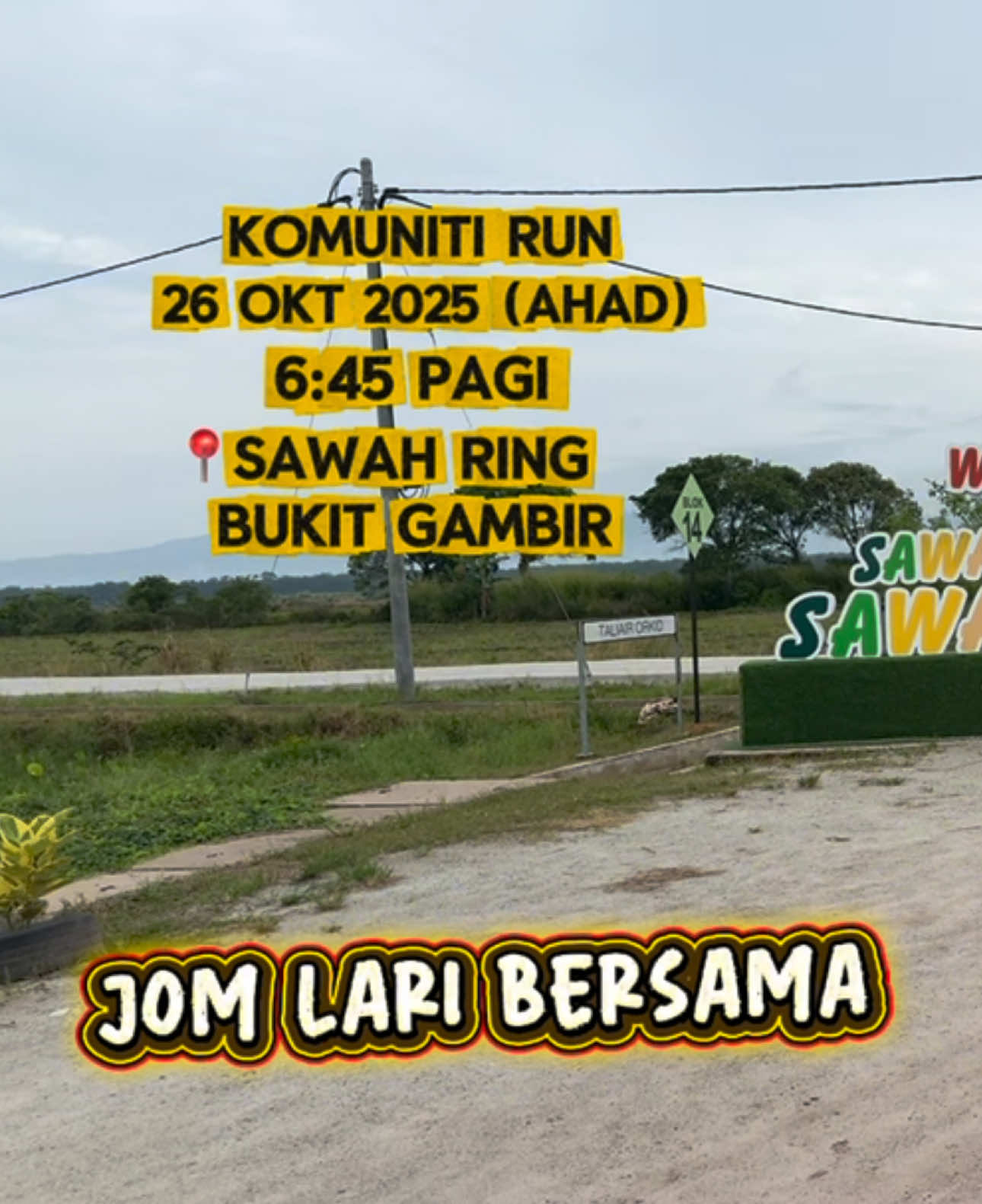 Jum🏃🏻beriadah 5km sambil menikmati permandangan Sawah padi 🌾 26 okt 2025 (ahad) 6:45(kumpul) Dataran mini sawah ring #Running #sawahpadi #fyp #trending 