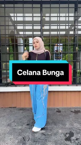 Ada Motif Bunganya Ya Bund Celananya🤩#fashion #outfit #muslim #indonesia #fyp 