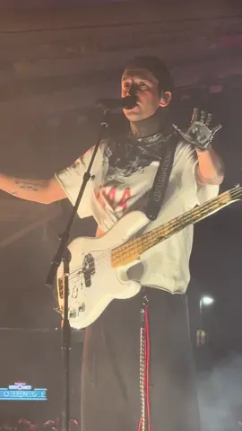 Tyler made a cross out of the black paint smudge he spotted on his forearm last night during Polarize.  PLEASE DO NOT REPOST WITHOUT CREDITING ME. THAK YOU!  #breachrogers #twentyonepilots #breachtour #breach 