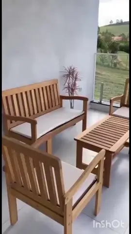 Dê uma olhada em Conjunto para Jardim de Madeira Eucalipto 4 Peças Estofado Nature Yescasa Nature/Branco por R$1.116,23. Compre na Shopee agora! https://s.shopee.com.br/6VFPHlCZ1s