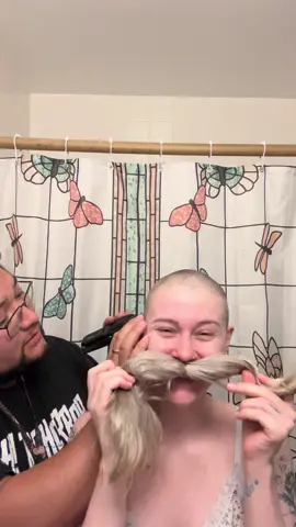 My roommates and my brother  got to shave my head for me lmao