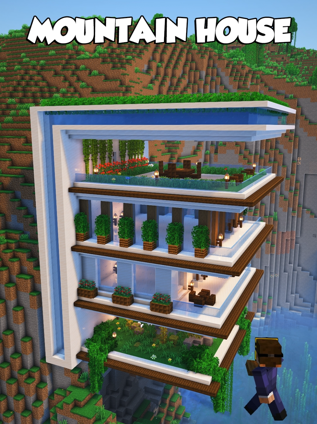 Minecraft Mountain House #Minecraft #minecrafttutorial #minecraftbuilding #minecraftbuilds #fyp 