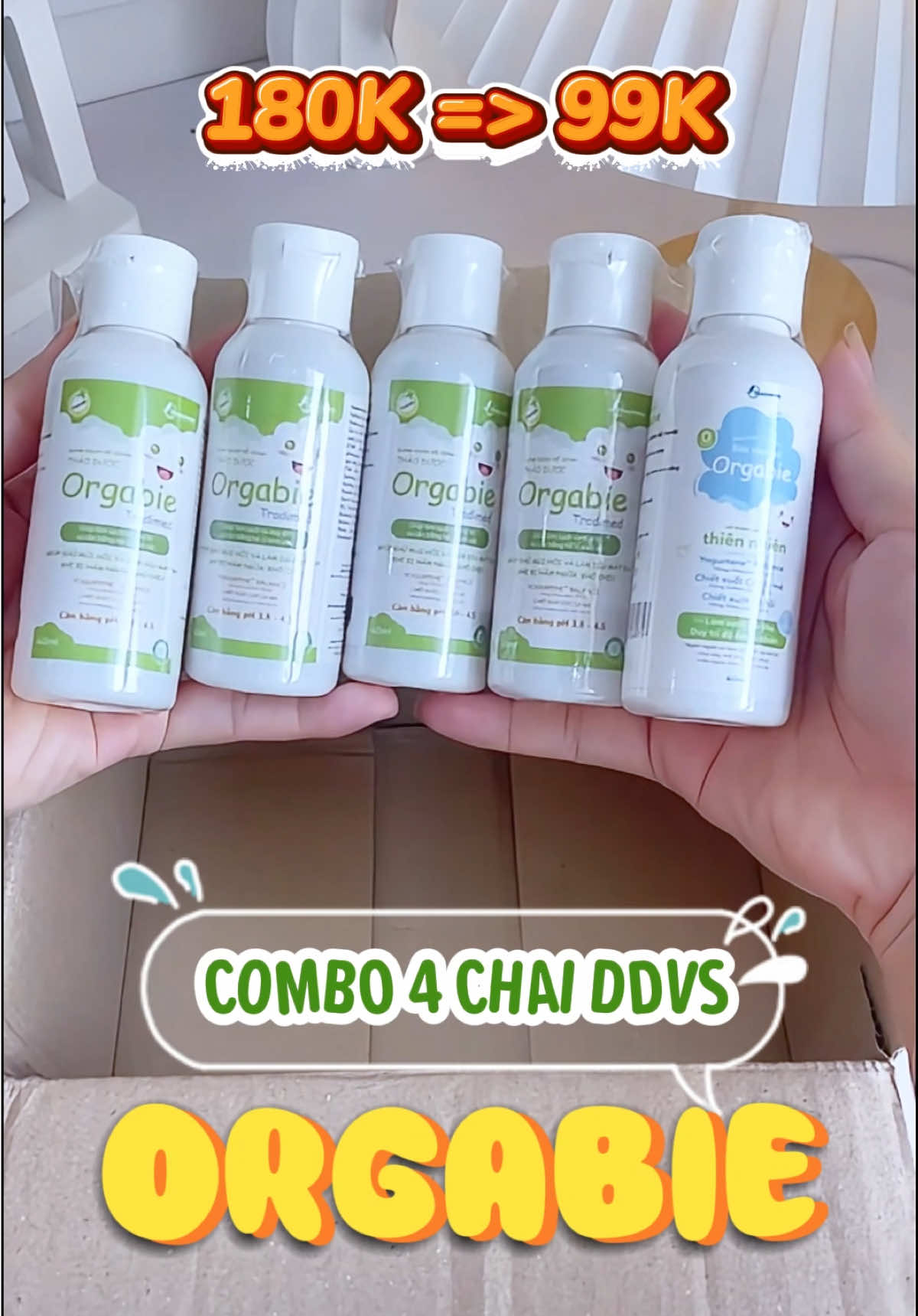 Combo 4 chai dung dịch vs ngừa hăm Orgabie cho bé giảm giá sốc, kèm nhiều quà nè các mẹ. Săn ngay kẻo hết ạ. #orgabie #ddvschobe #mebe #review #fyp 