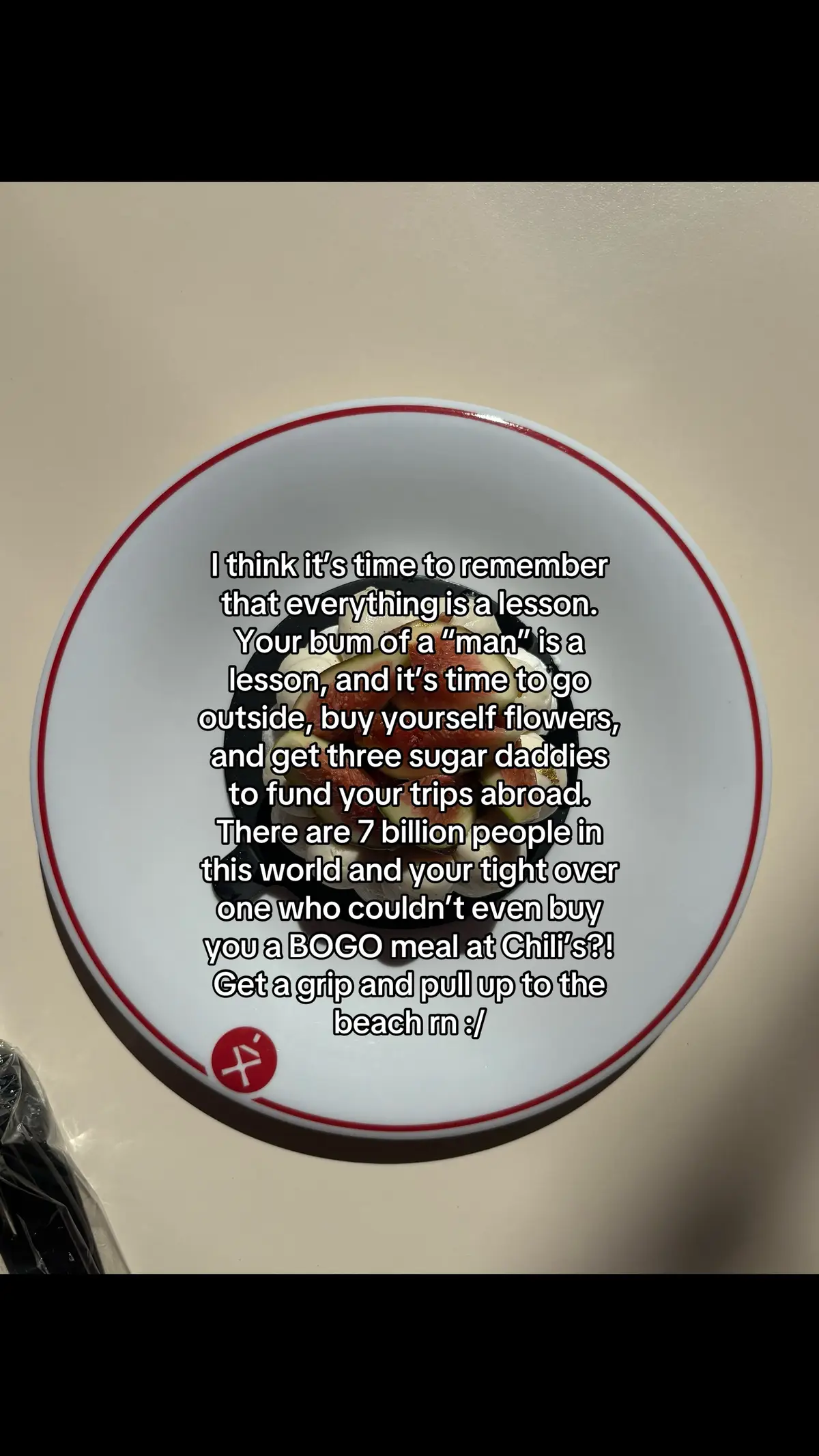 if you keep your options closed, the only thing you’re gonna see is sadness and disaster. No one is supposed to be tied up to negativity, so why would u stay? There are so many men with good d that can take care of u… please get a grip and come with me somewhere, he doesn’t deserve your beauty.