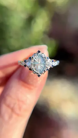 Briar rose three stone with Starbrite sapphire never gets old 😌🧚🏻 #sapphireengagementring #uniqueengagementrings #jewelry 