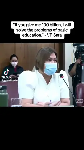 Kapal ng mukha mo Sara duterte para humingi ng 100 billion tapos ano ginawa mo para sa mga mag aaral na pondo ninakaw mo , grabe kyo mga duterte si pulong duterte 51 billion mga gahaman kyo sa pondo ng Bayan 